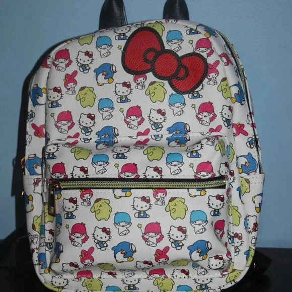 Hello Kitty and Friends Sanrio Mini Backpack Unisex White with Red Bow My Melody - Picture 2 of 13